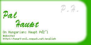 pal haupt business card